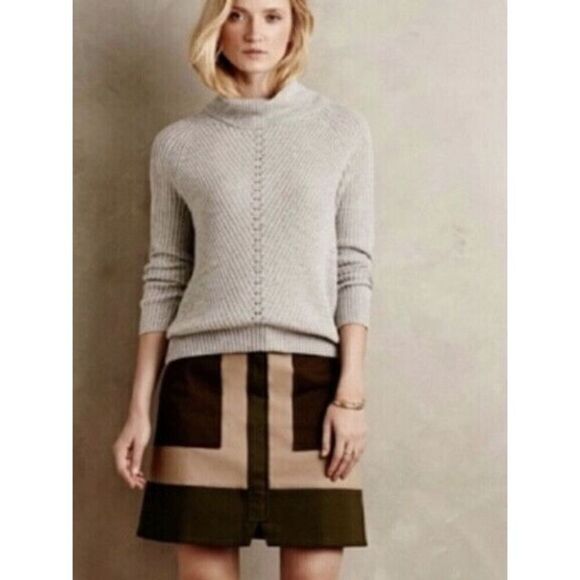 NEW Holding Horses By Anthropologie Womens 2 Color Block Utility Miniskirt - Picture 3 of 3
